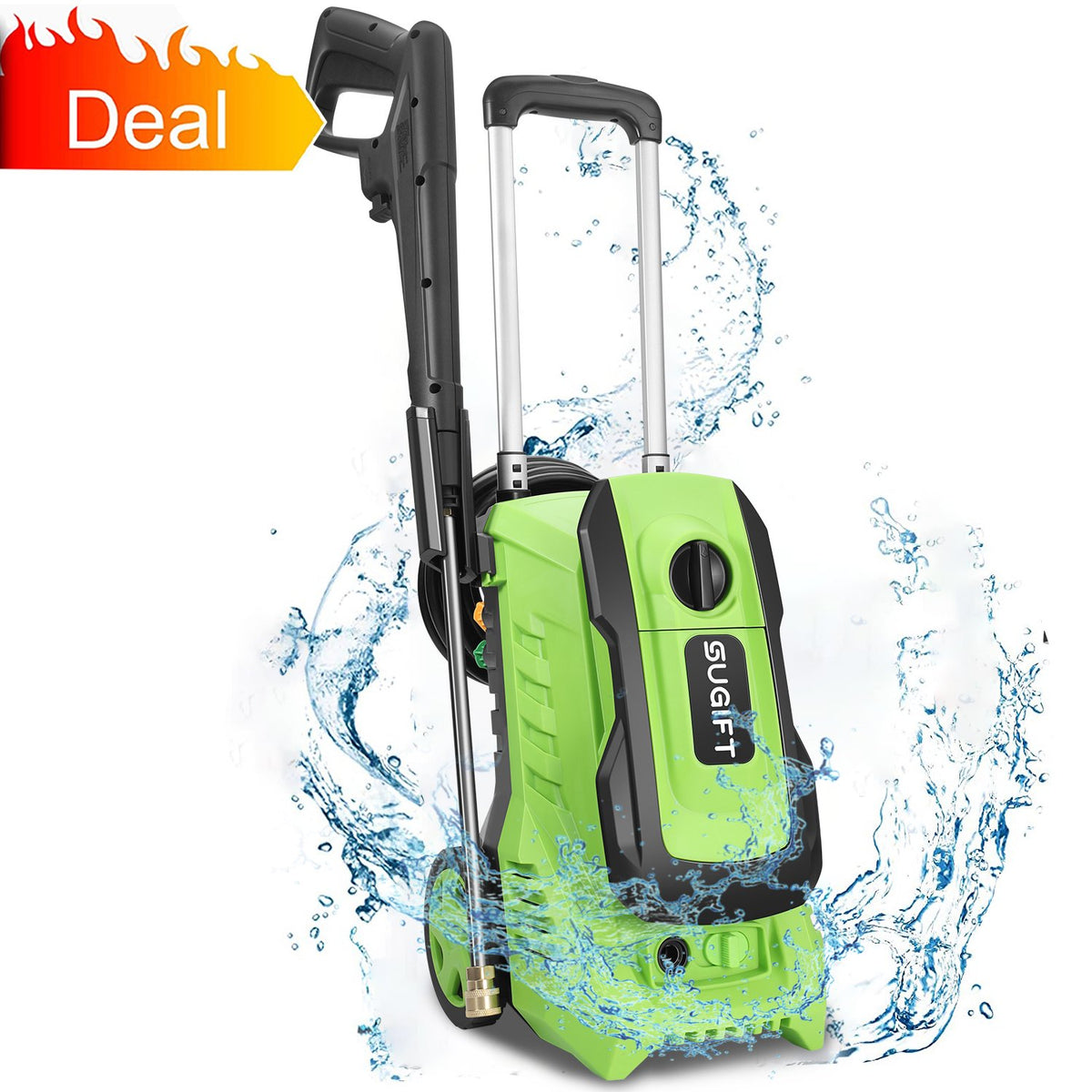 SUGIFT 3000 Maximum PSI 2 GPM 13 Amp Cold Water Electric Pressure Washer  with 5 Nozzles SGFT88340 - The Home Depot