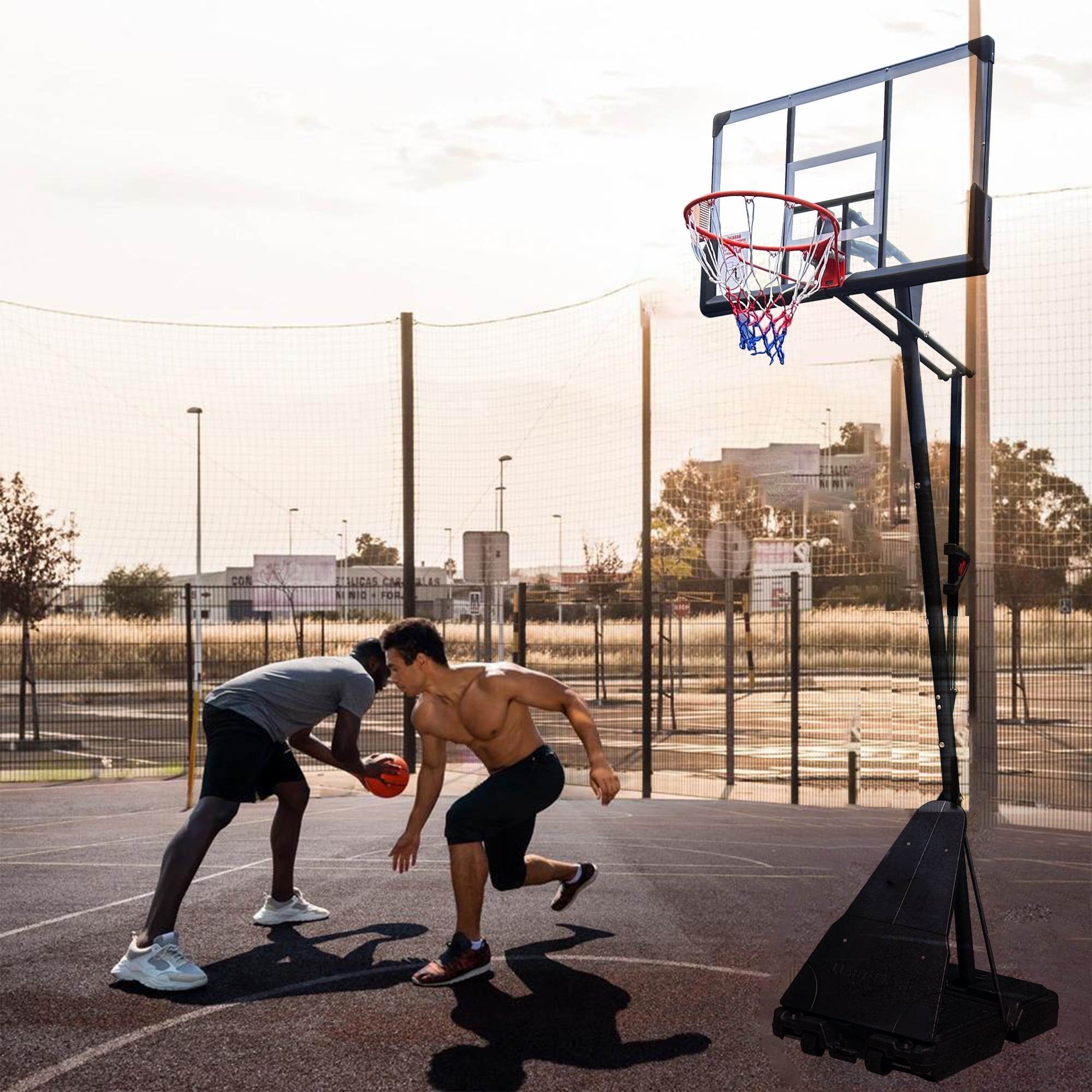 SUGIFT 54in Portable Basketball Hoop with Polycarbonate Backboard