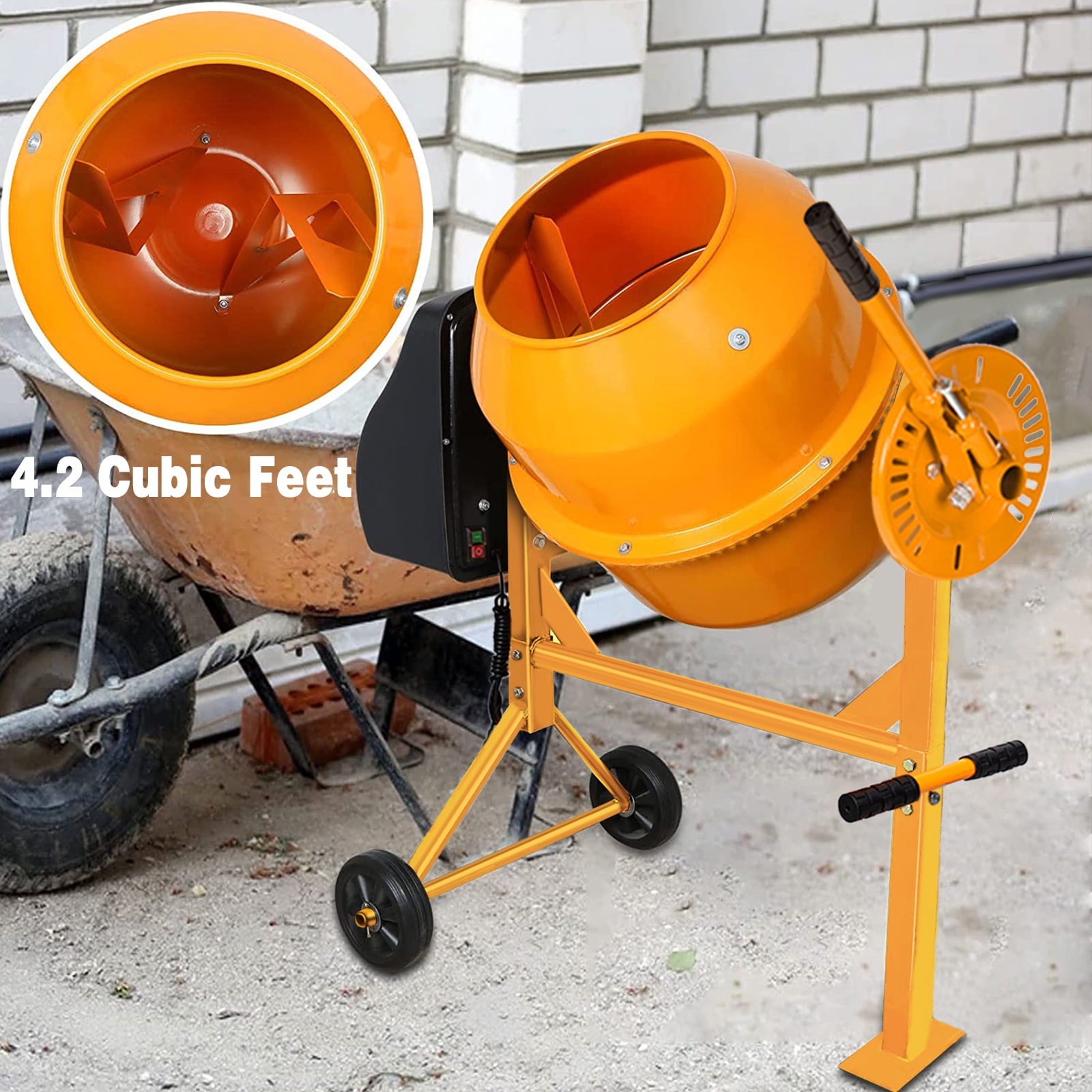 SUGIFT Portable 4.2 Cu ft Electric Concrete Cement Mixer