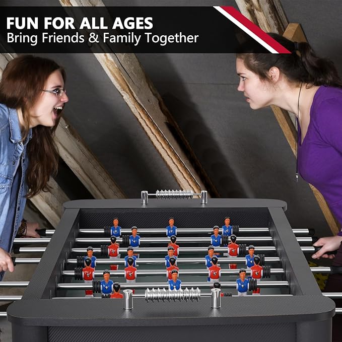 SUGIFT 58 Inch Full Size Foosball Table, Competition Arcade Soccer Game Table with Leg Levelers