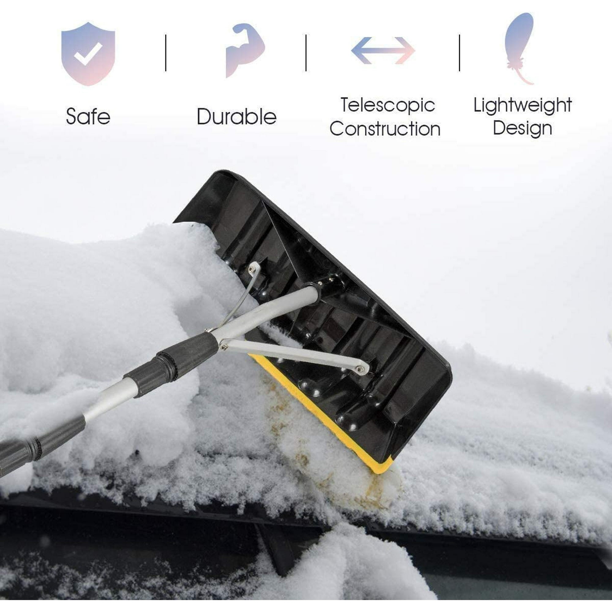 25in Snow Roof Rake Plastic Blade Snow Removal Tool