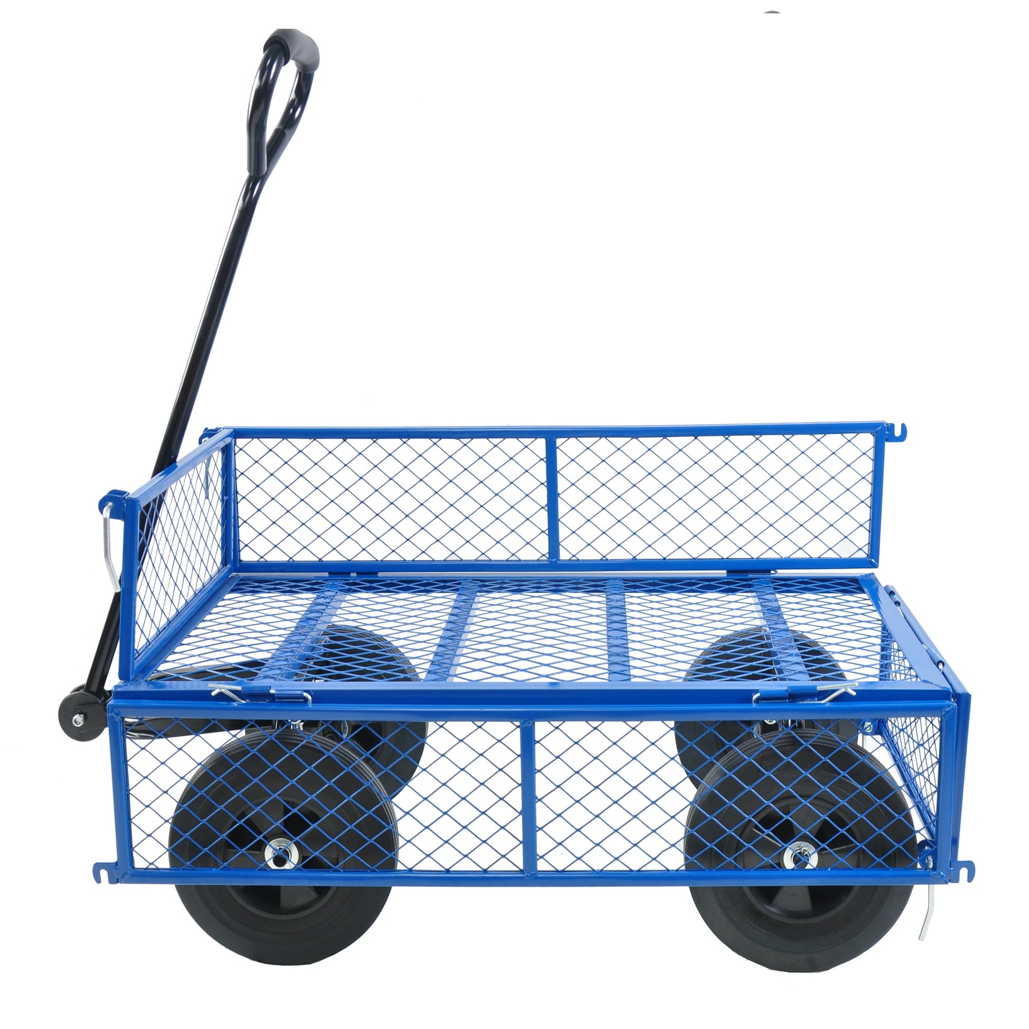 SUGIFT Heavy Duty Mesh Steel Garden Cart with Solid Wheels