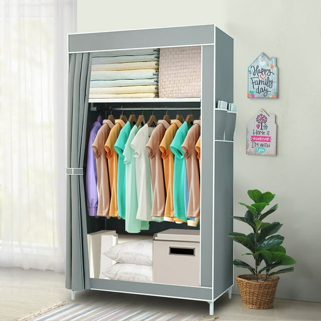 SUGIFT Closet Wardrobe, Portable Closet for Bedroom, Gray