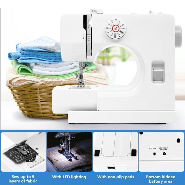 SUGIFT Sewing Machine 12 Stitches Multi-Functional Portable Sewing Machine for Beginners