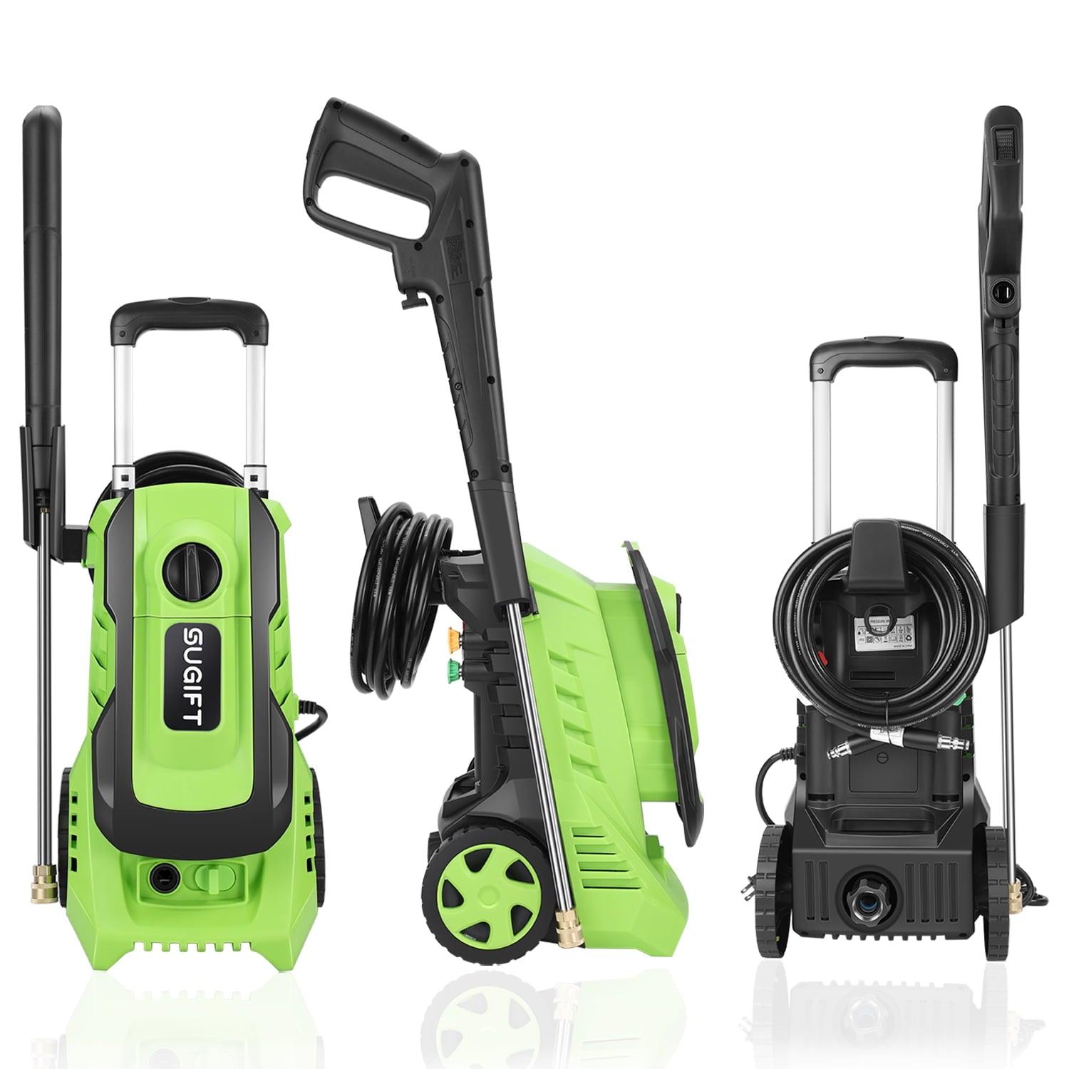 SUGIFT Electric Pressure Washer 3300 Max Psi 2.0 GPM 1800W Green