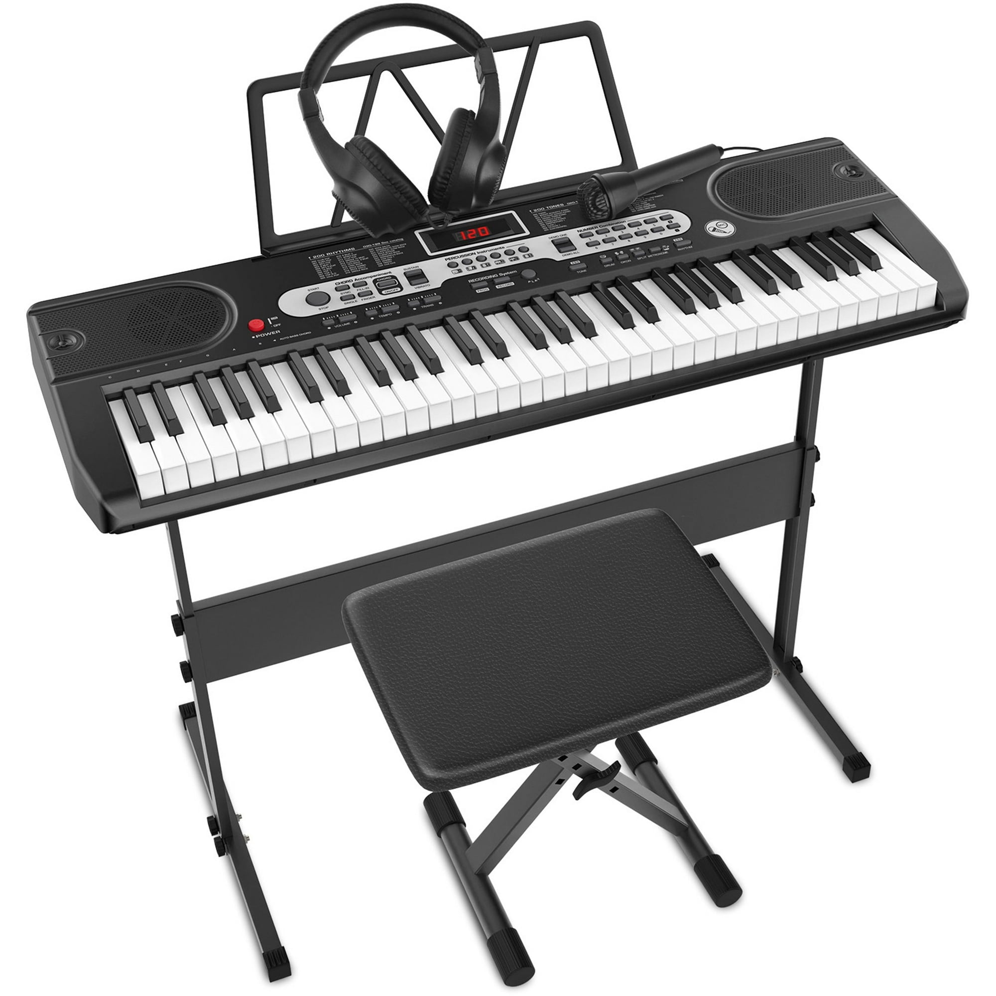 SUGIFT 61-Key Electric Keyboard Piano Beginners Piano Keyboard with LCD Display and 3 Learning Modes