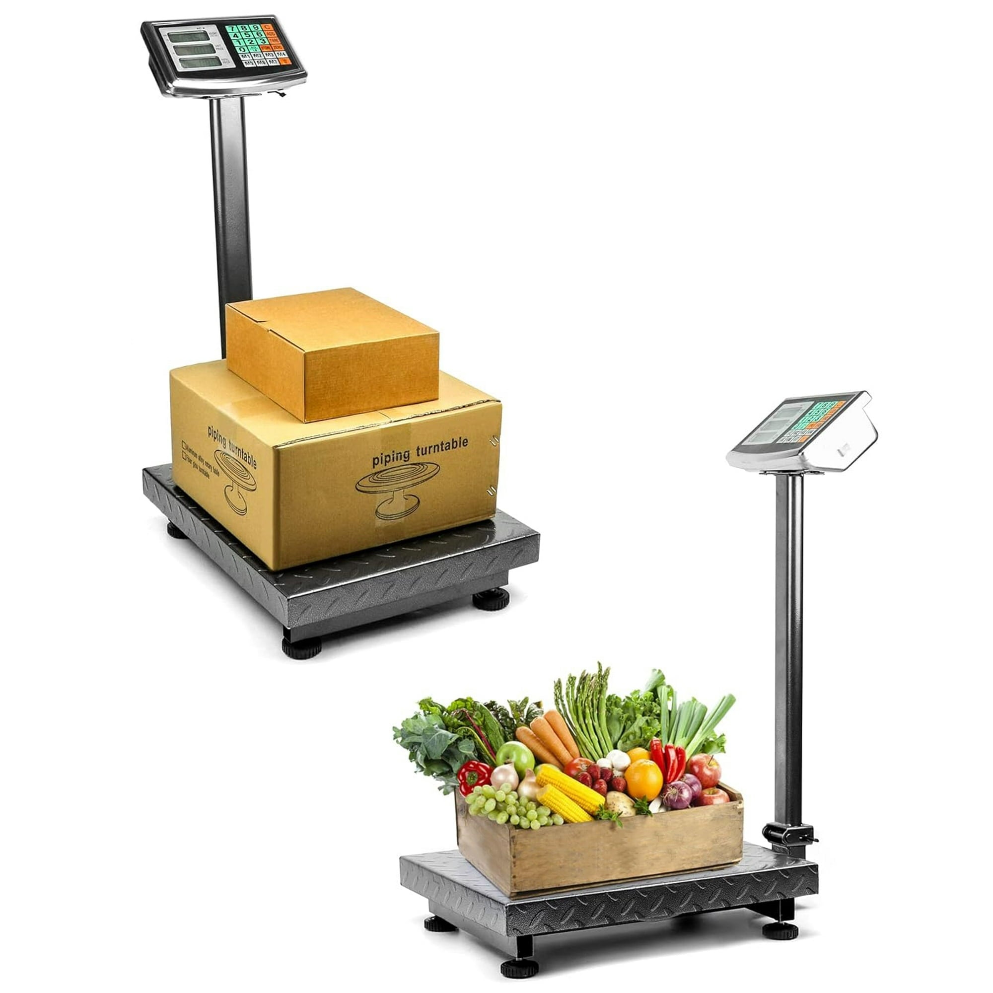 SUGIFT Foldable 660 lbs Weight Computing Postal Scale Floor Platform Digital Scale LCD Display