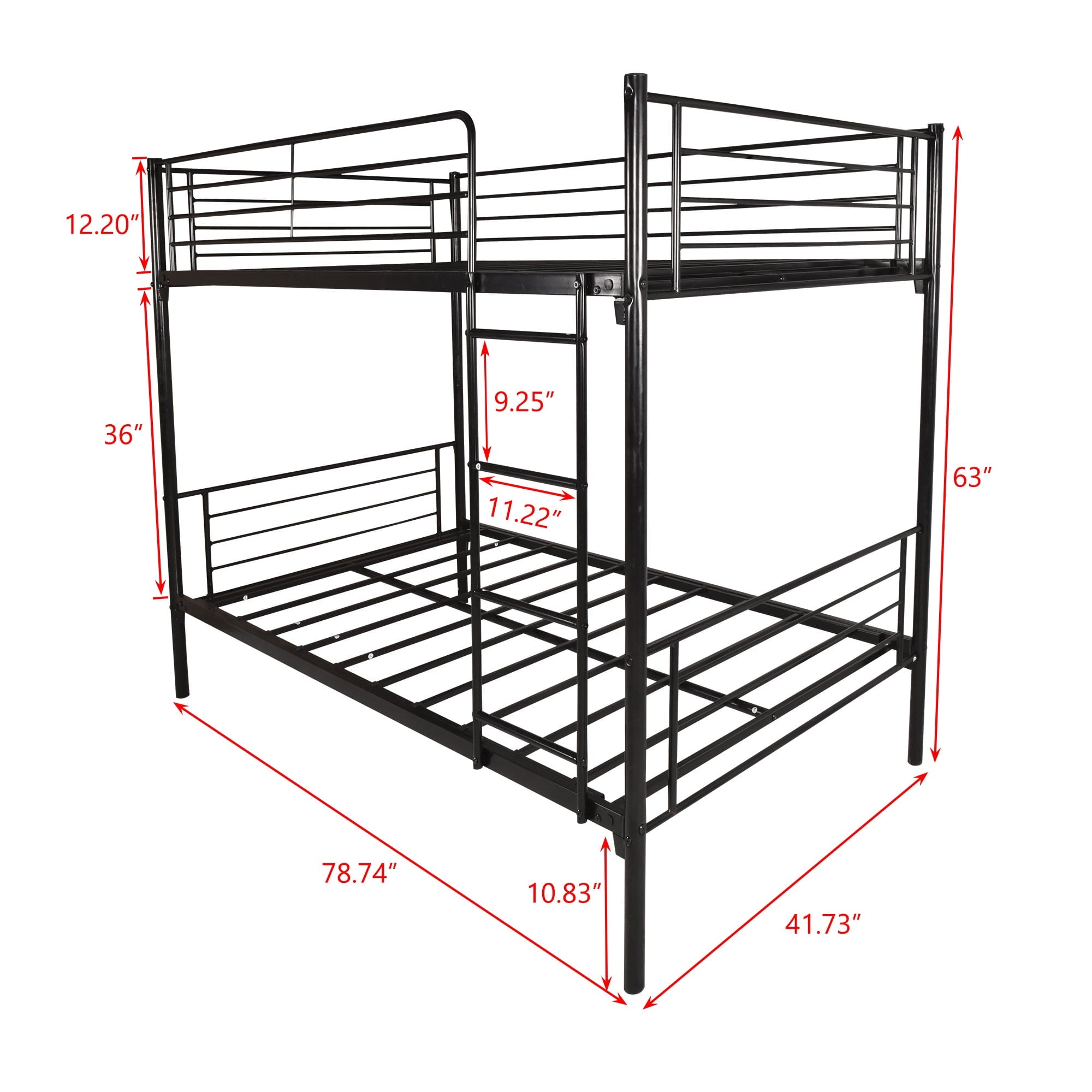 SUGIFT Twin over Twin Bunk Bed, Metal Frame with Ladder