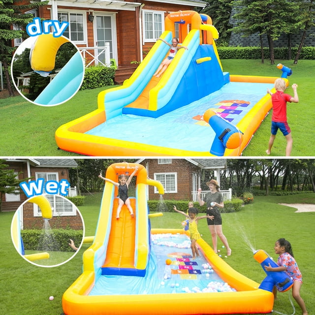 YouYeap Inflatable Water Slide Park Kids Splash Pool Bounce House with 450W Blower