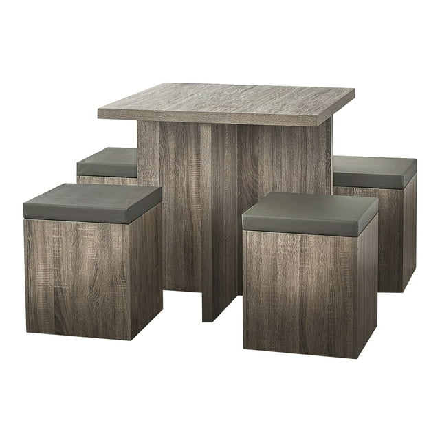 SUGIFT Dining Table Set for 4, 31in Kitchen Table and Chairs Set of 4, for Small Space, Apartment, Dinette, Taupe