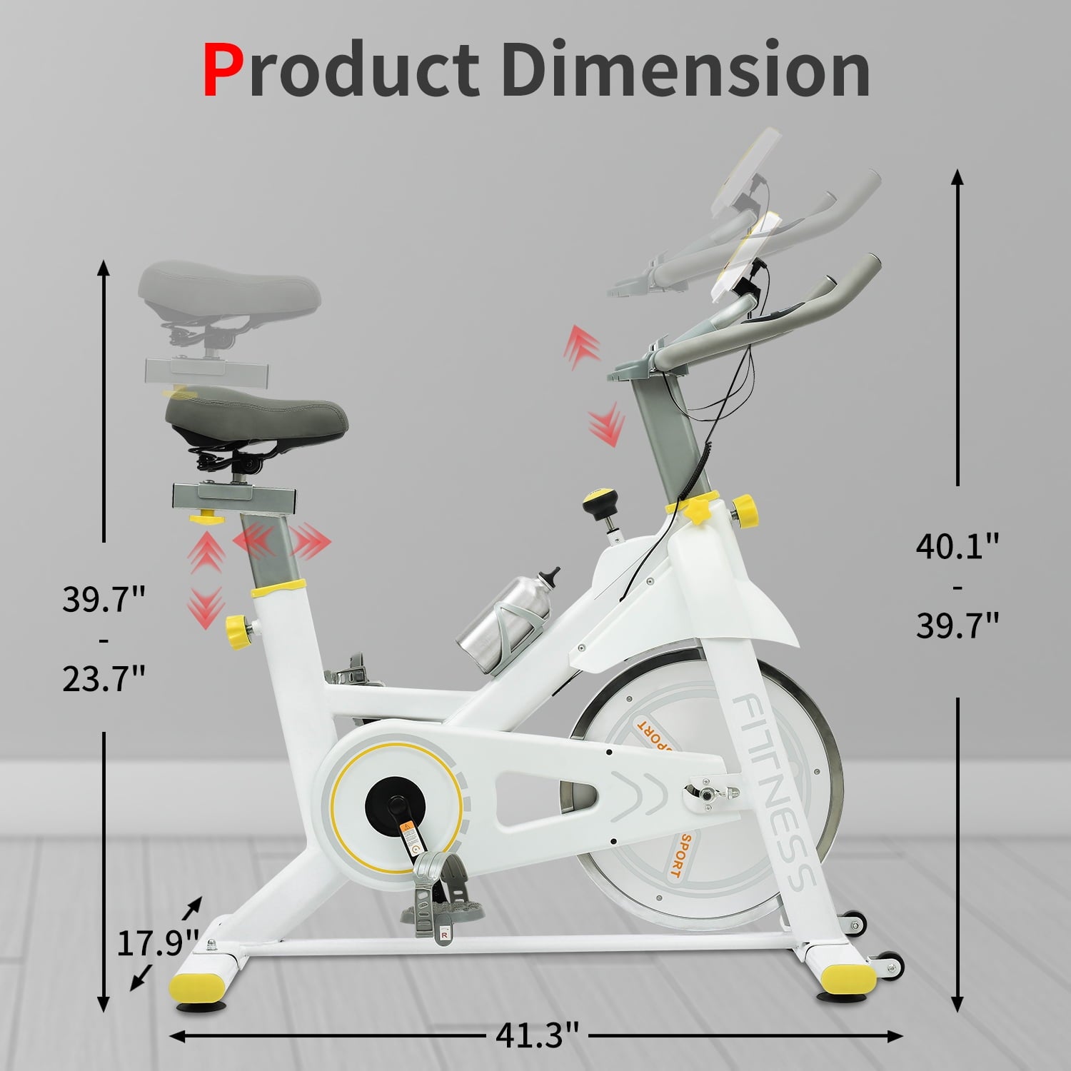 SUGIFT Indoor Exercise Bike Cycling Bike with Comfortable Seat Cushion