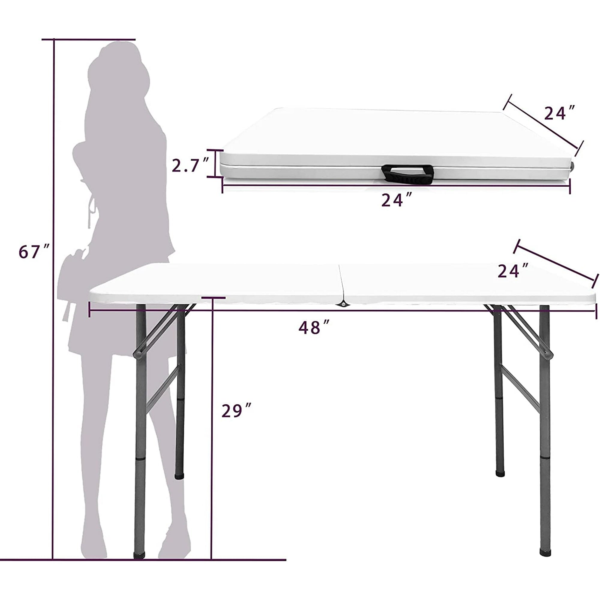 SUGIFT Folding Table 8ft Portable, Durable, and Heavy-Duty Design Fodable Table for Indoor/Outdoor Events, Black