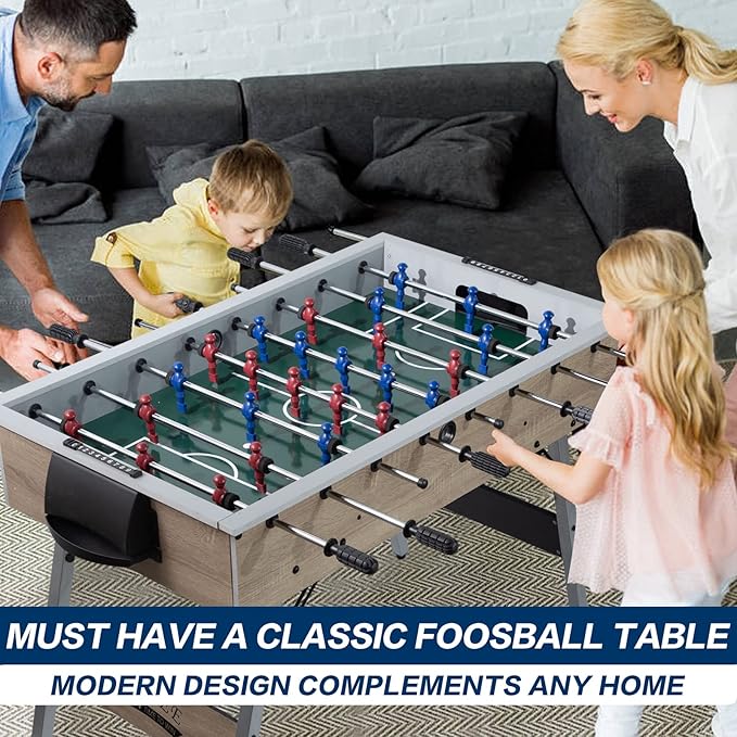 SUGIFT 48in  Game Room Size Folding Foosball Table, Table Soccer Game w/2 Balls for Home