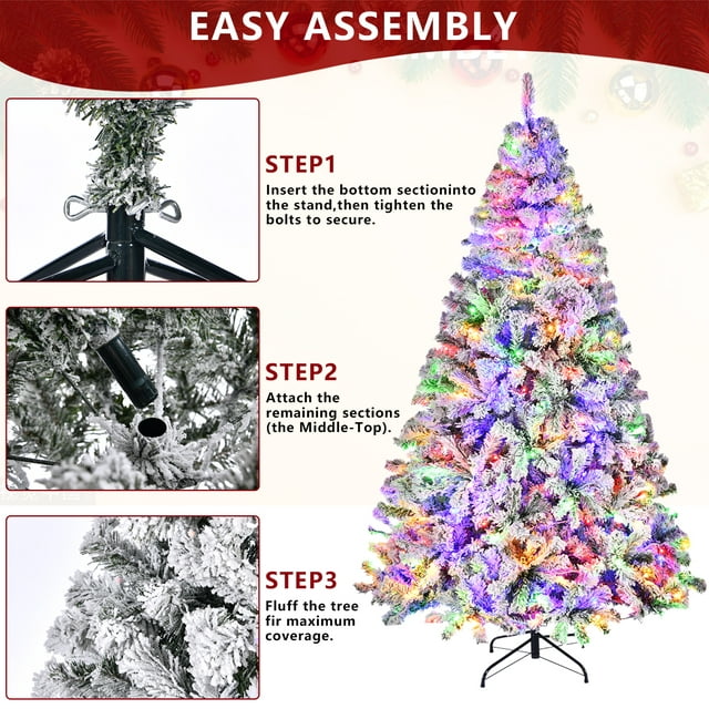 YouYeap 6ft Prelit Christmas Tree with Color Changing Lights for Home, Office, Party Decoration