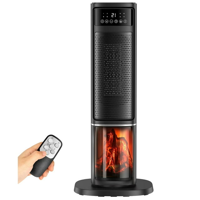 AKIUDEX 24in 1500W Tower Ceramic Electric Space Heater, NFJ2013S, Black