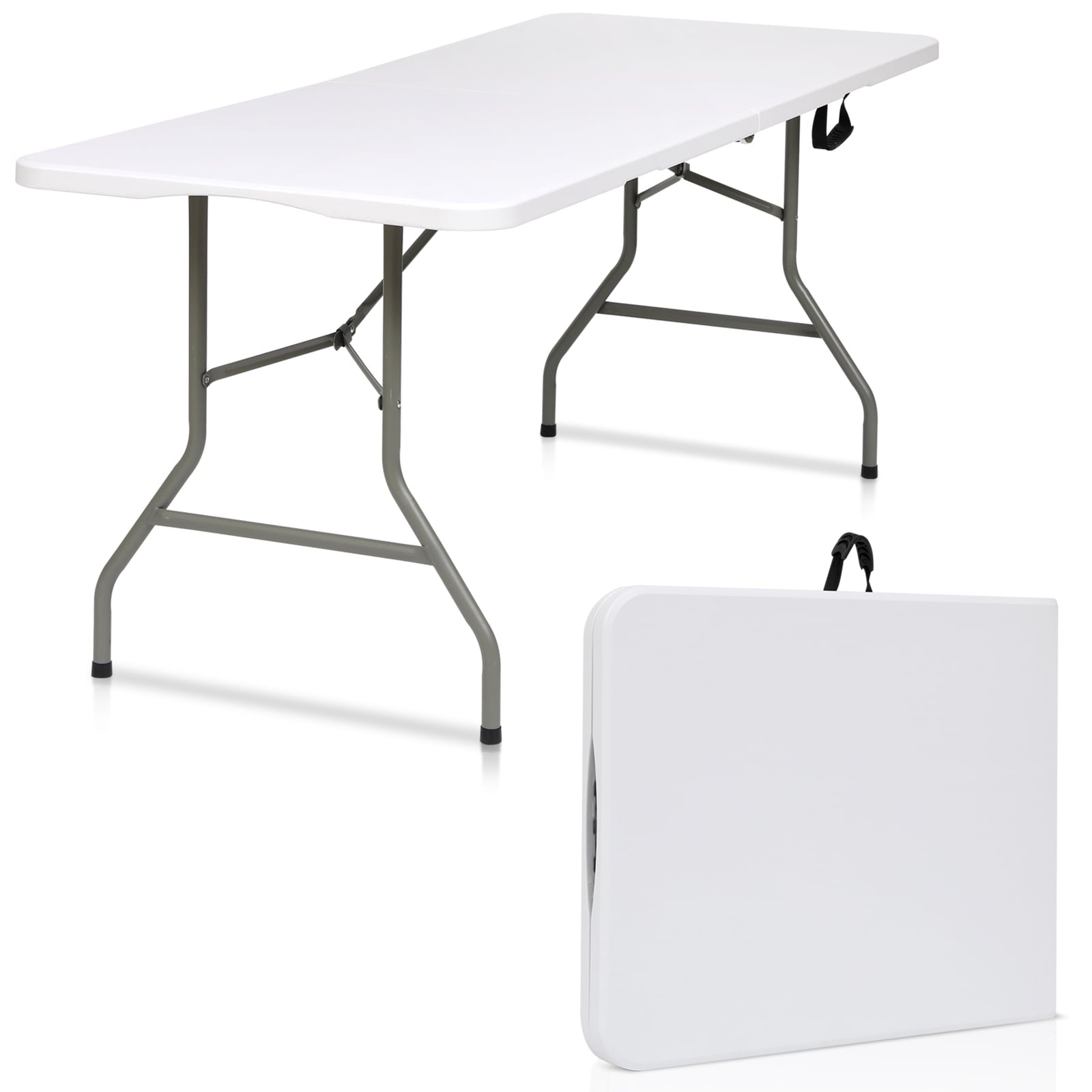 ALPULON Folding Table 6ft with Carrying Handle, White