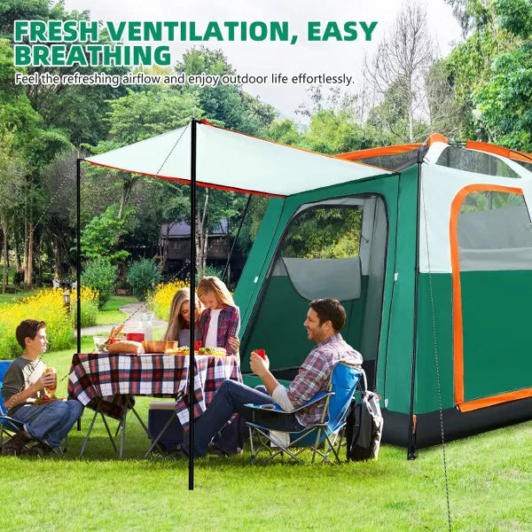 SUGIFT 6-Person Family Camping Tent, Green