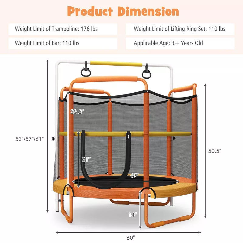 SUGIFT Kids 3 in 1 Game Trampoline