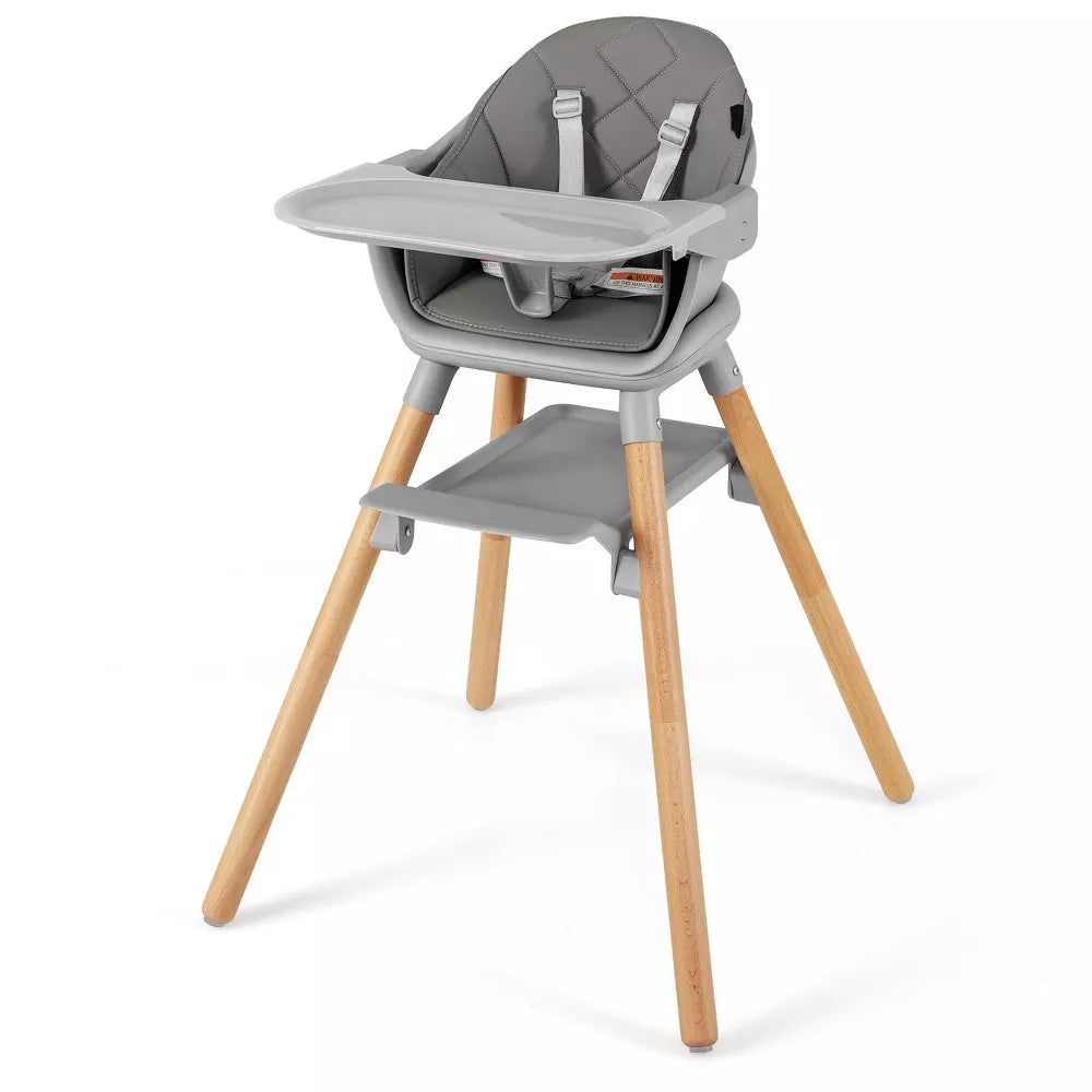 SUGIFT Convertible Wooden Baby Highchair