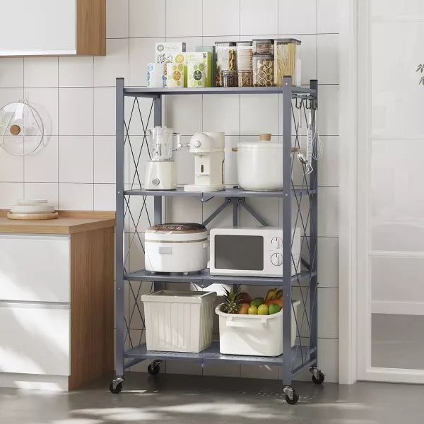 SUGIFT Folding 4 Shelves Gray