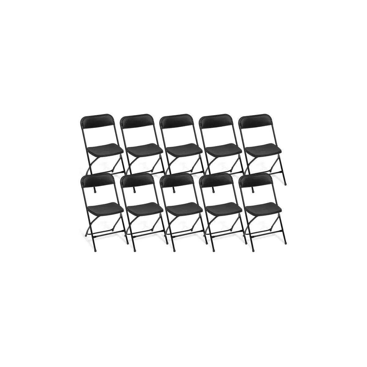 SUGIFT Folding Chairs 10 Pack Plastic Folding Chair for Outdoor Indoor Use 350lb Weight Capacity, Black