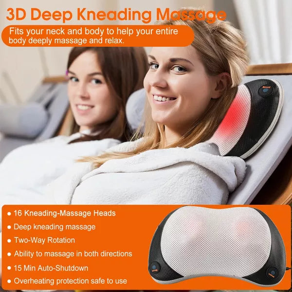 SUGIFT Shiatsu Heating Neck and Back Massager Pillow