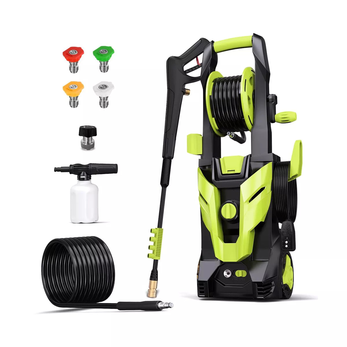 SUGIFT Electric Pressure Washer, 1800W 2.4 GPM Power Washer for Cars with Foam Cannon, 4 Different Pressure Tips