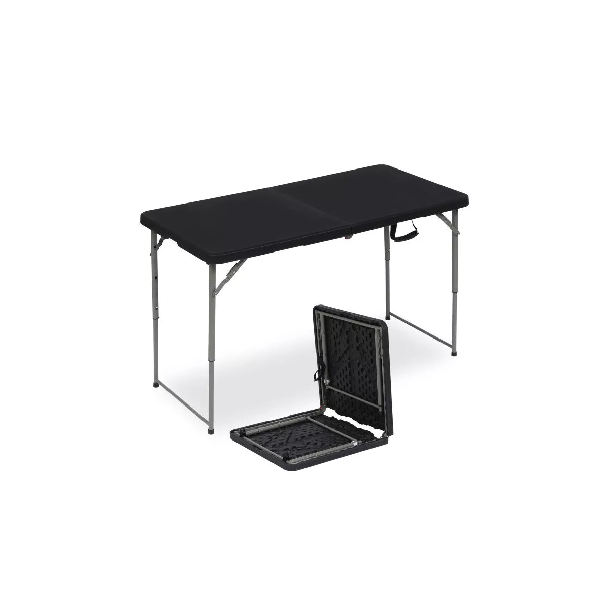 SUGIFT 4ft Portable Plastic Folding Tables for Home Garden Office Indoor Outdoor, Black