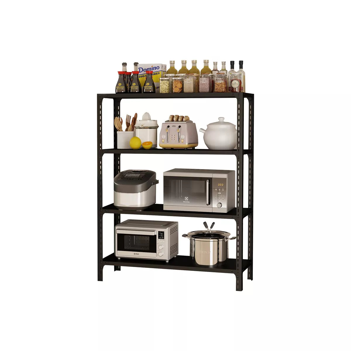 SUGIFT 4-Shelf Steel Freestanding Shelving Unit Adjustable Garage Storage Shelves Black