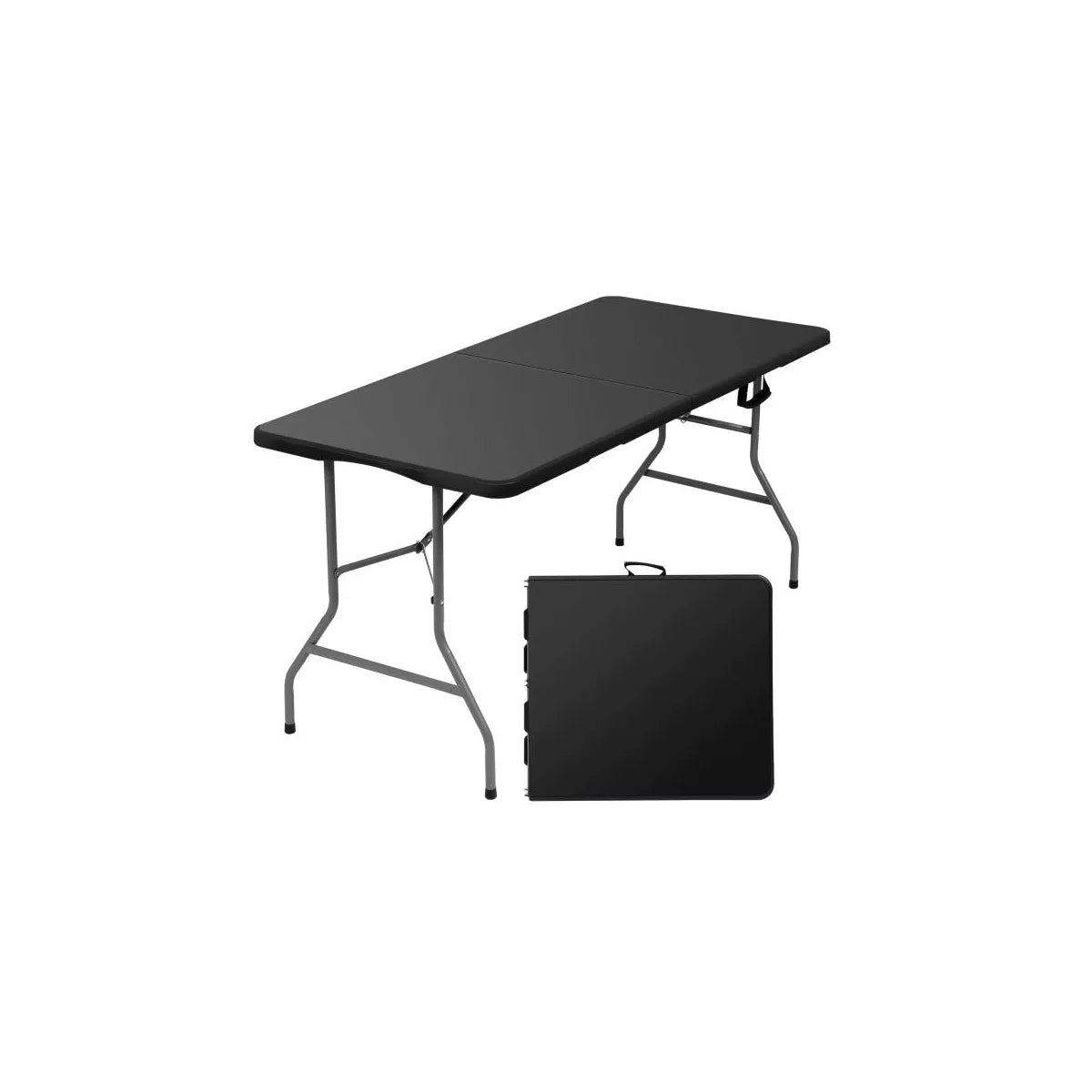 SUGIFT 5 ft Folding Table Fold-in-Half Plastic Table