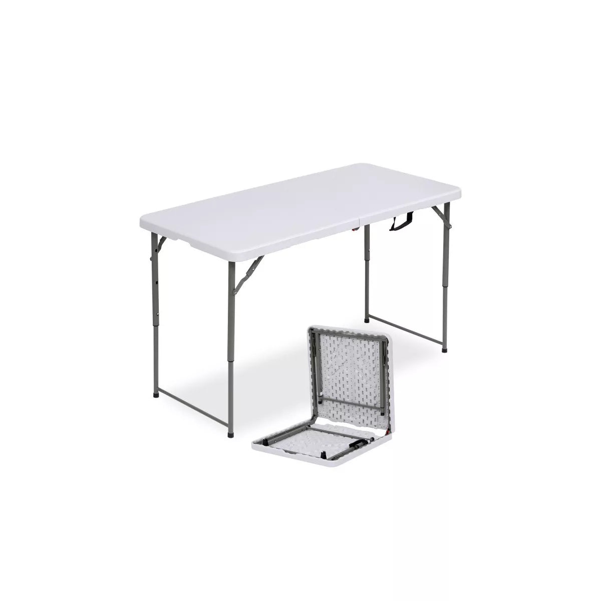 SUGIFT 4ft Portable Plastic Folding Tables for Home Garden Office Indoor Outdoor, White