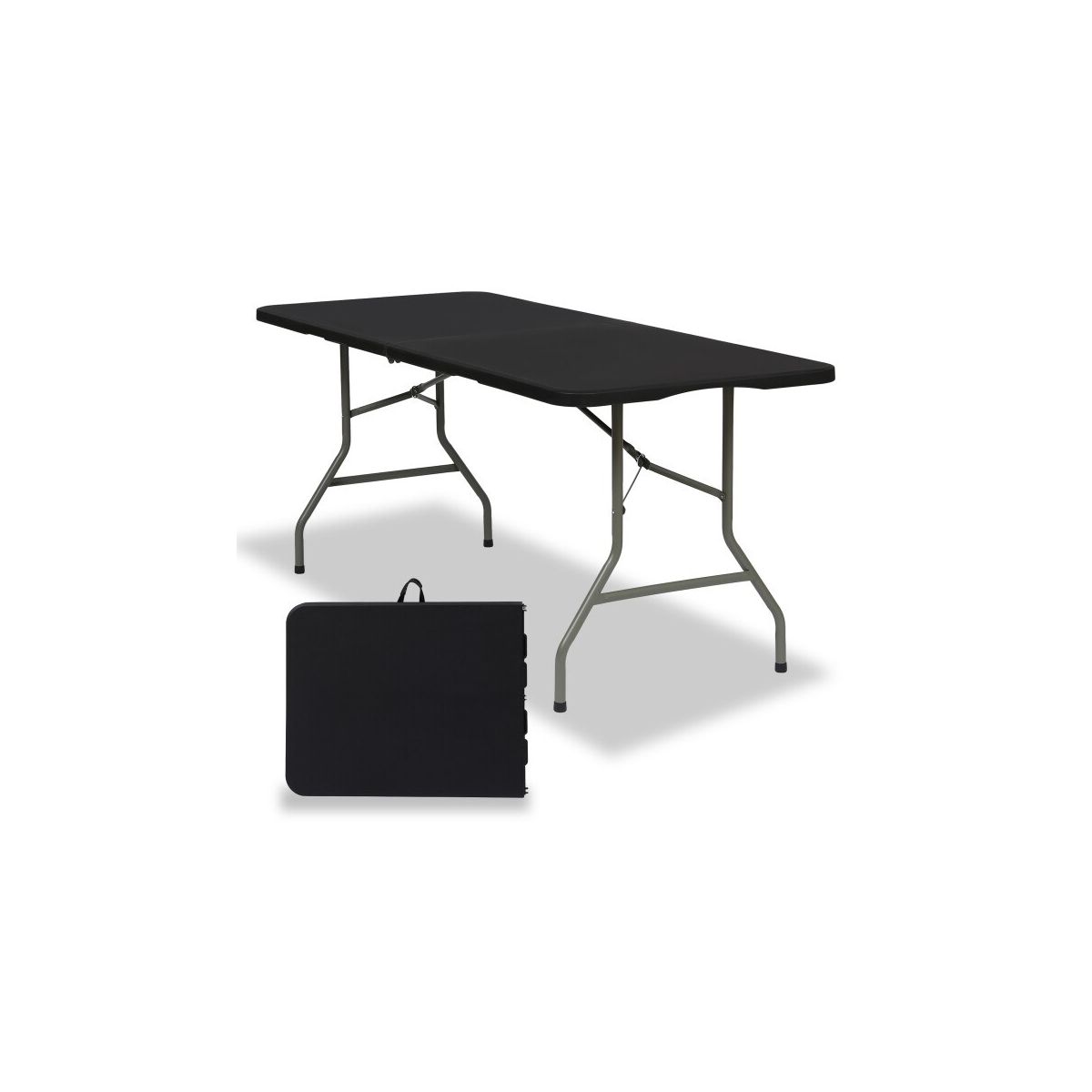 SUGIFT 6ft Plastic Folding Table for Indoor Outdoor, Black