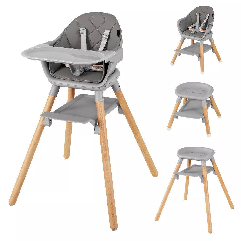 SUGIFT Convertible Wooden Baby Highchair