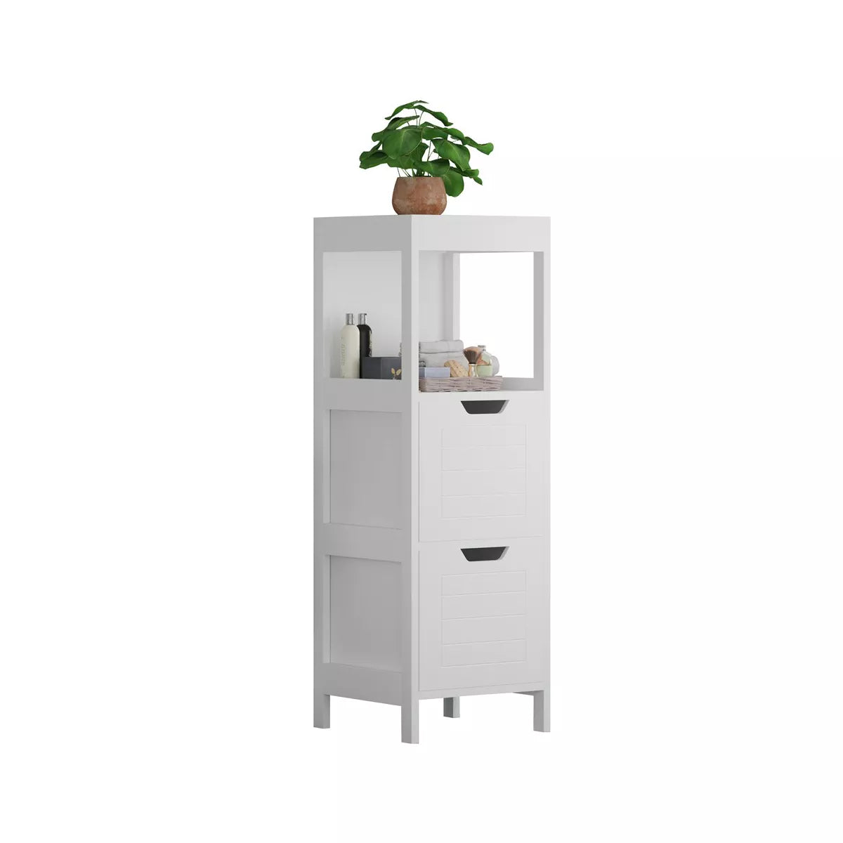 SUGIFT Bathroom Floor Cabinet, Wooden Storage Cabinet