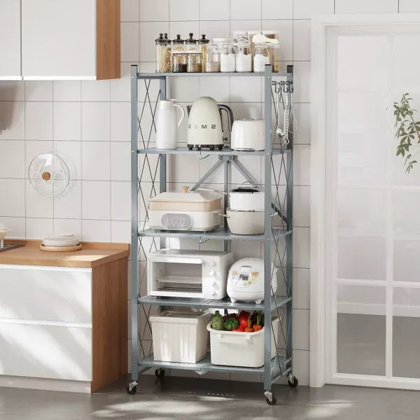 SUGIFT Folding 5 Shelves Gray