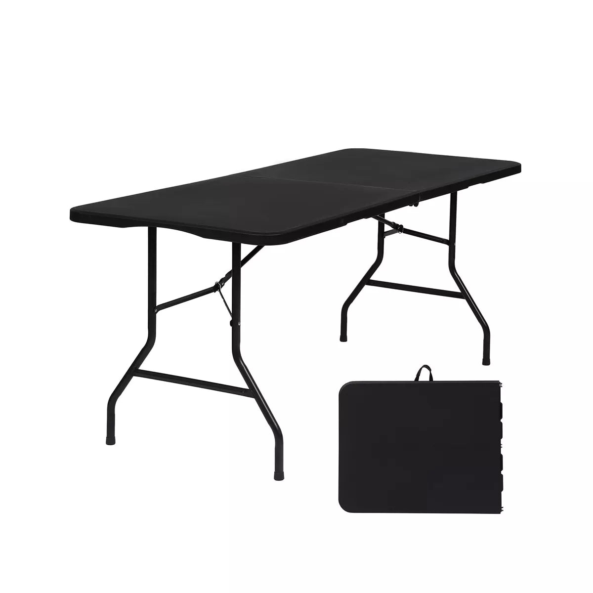 SUGIFT 6ft Folding Table, Portable Fold in Half Table with Carrying Handle