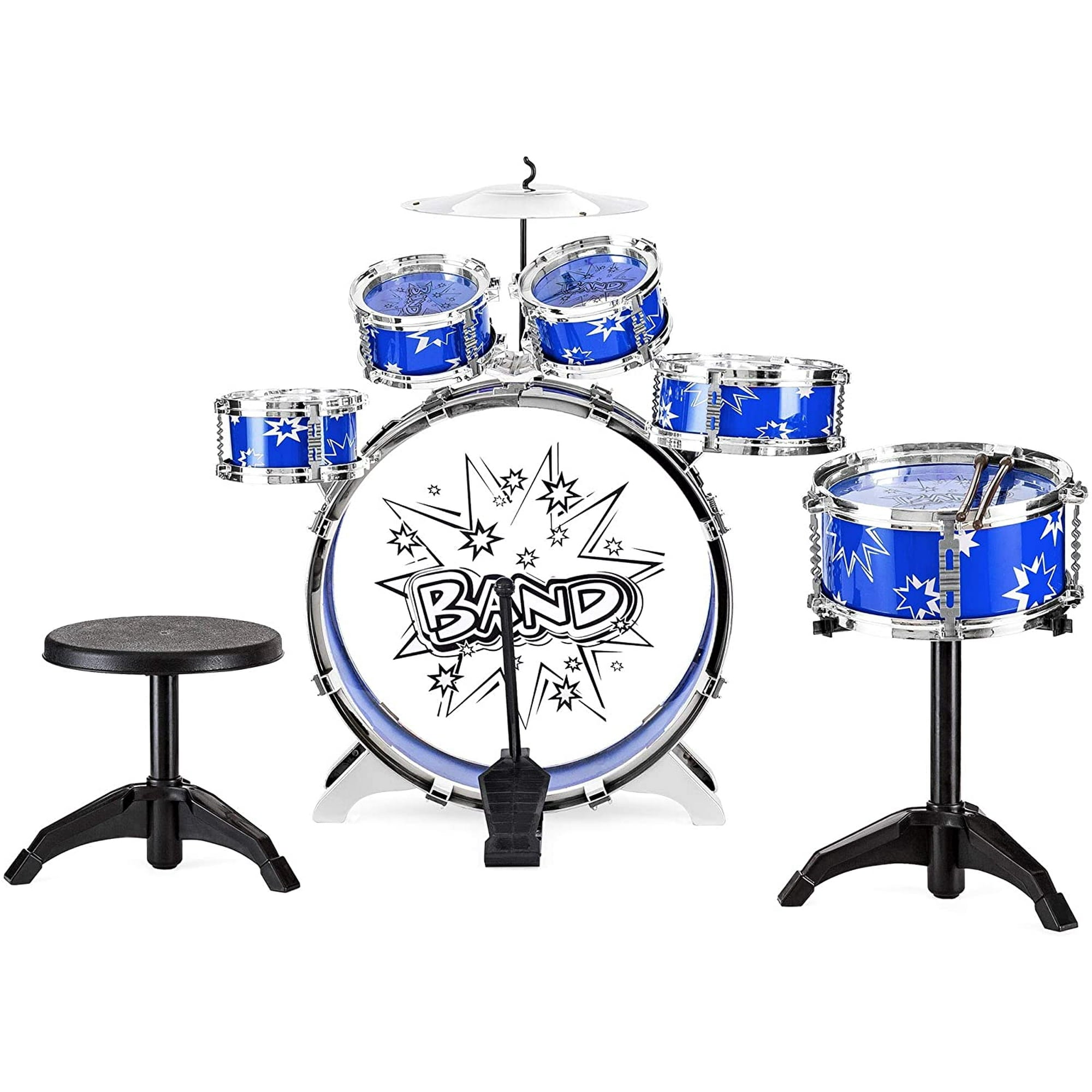 SUGIFT 11-Piece Kids Starter Drum Set , Blue