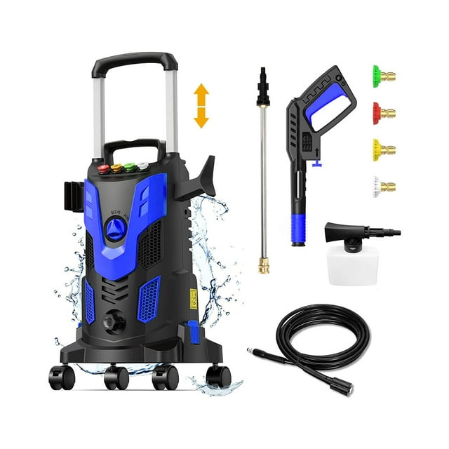 SUGIFT 2800PSI Electric High Pressure Washer Machine 2.5 GPM 1800W with Wheels, Blue