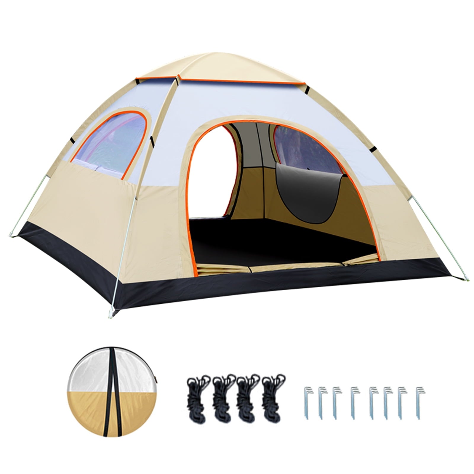 SUGIFT 4-Person Dome Tent Automatic Camping Tent with Carring Bag, Yellow