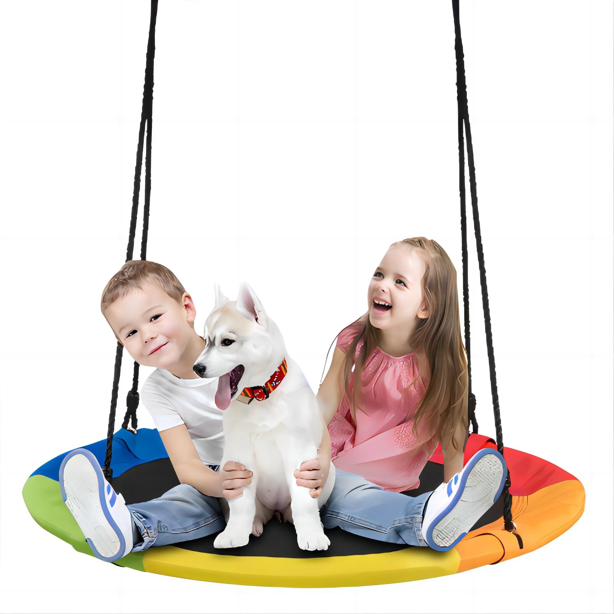 SUGIFT 40in Flying Saucer Tree Swing Sets for Backyard Outdoor Toys Indoor Playground Play for Kids