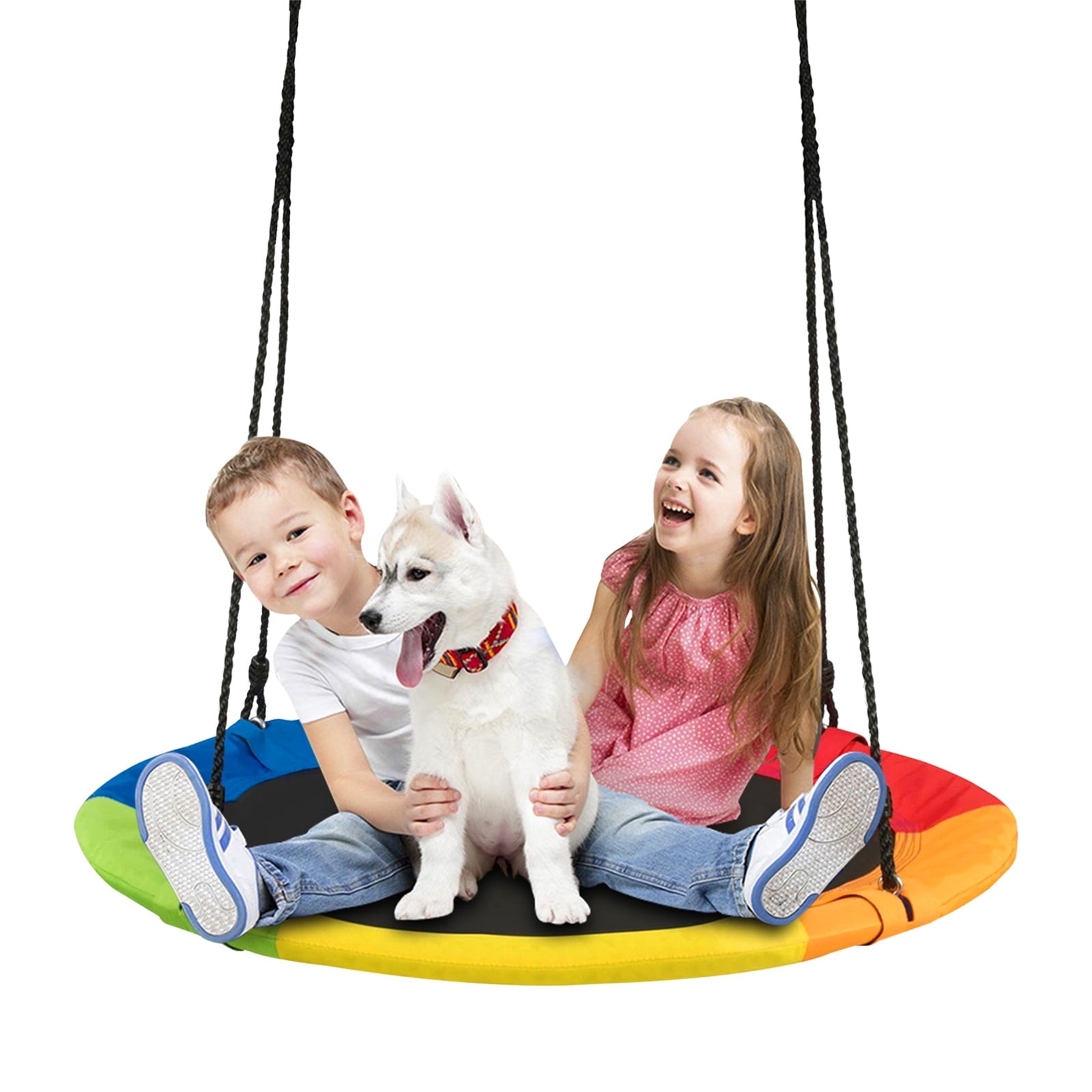 SUGIFT 40 Saucer Swing 700Lb Capacity Tree Swing Indoor Outdoor Swings for Kids Waterproof Colorful