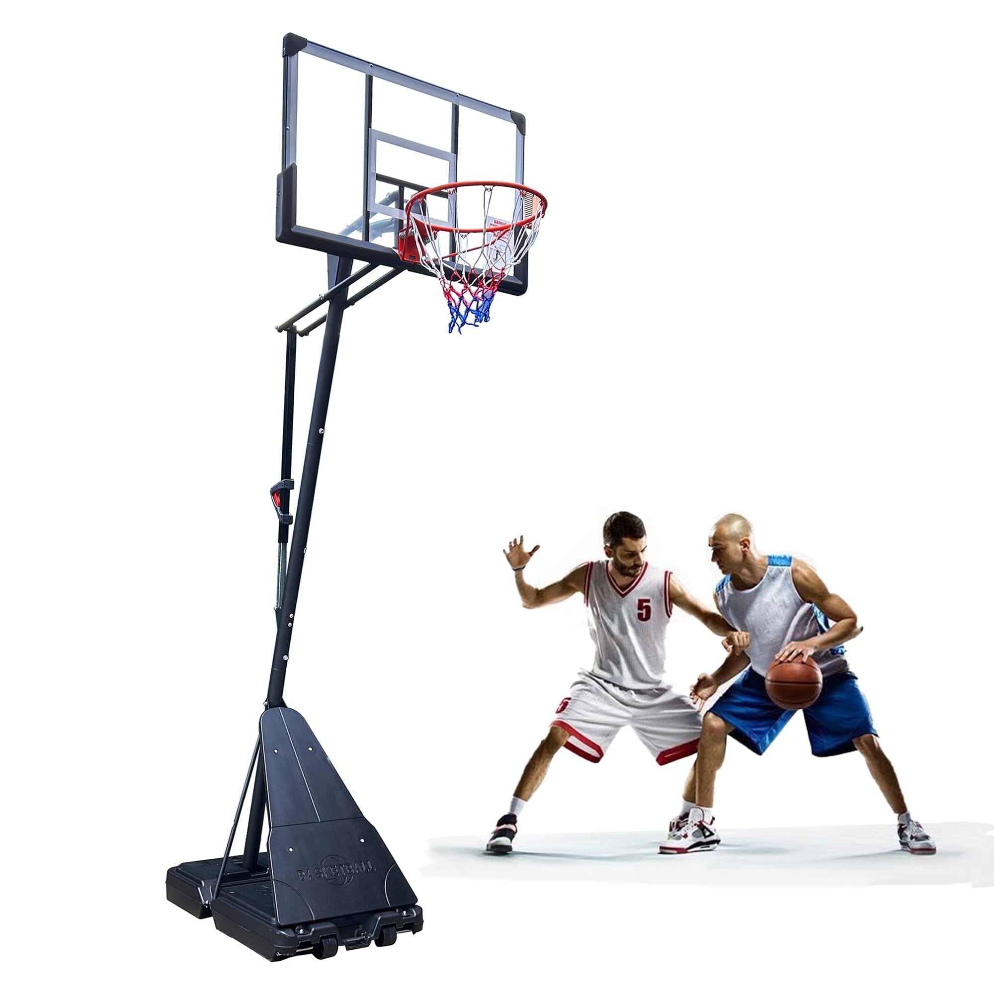 SUGIFT 48in Portable Basketball Hoop with Polycarbonate Backboard