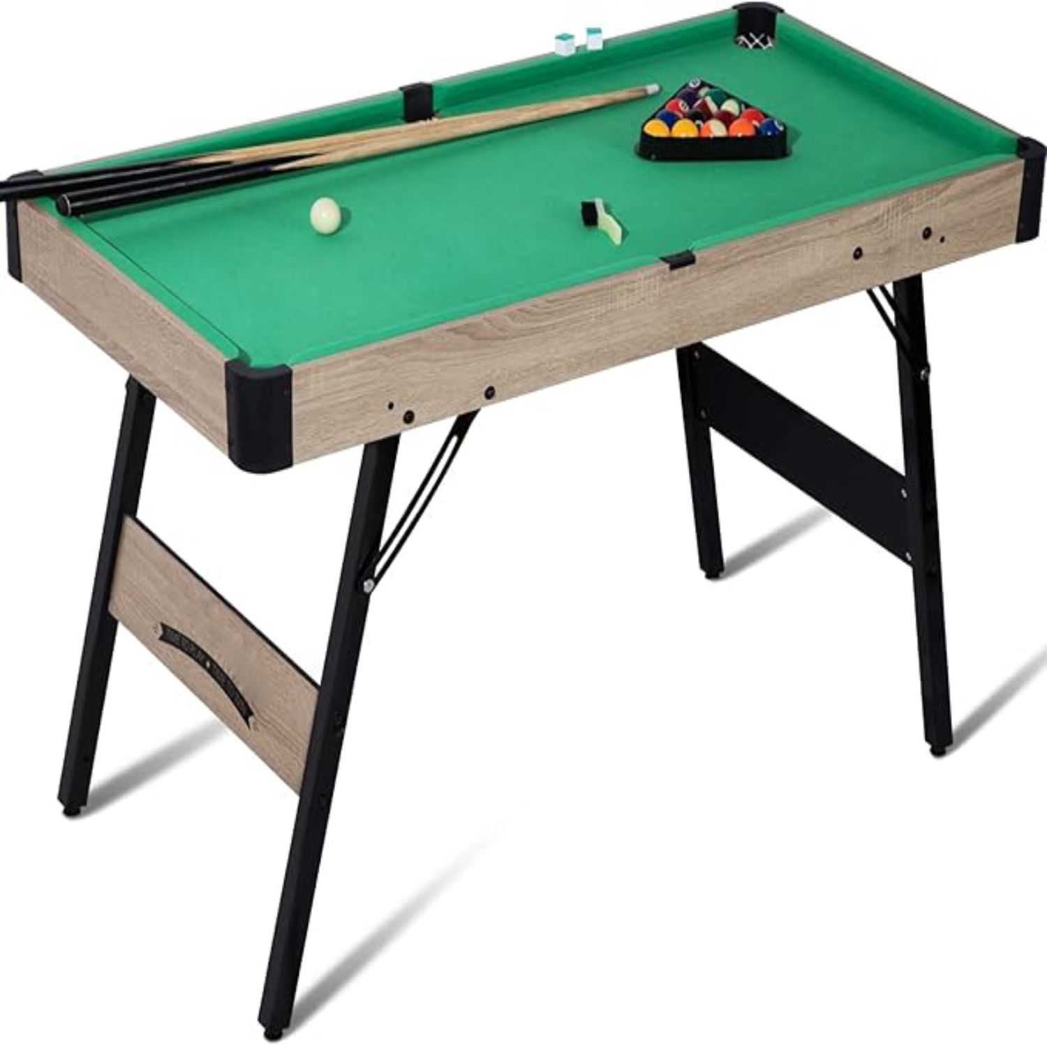 SUGIFT 48in  Folding Pool Table, Portable Billiard Game Tables for Family Game Room Green