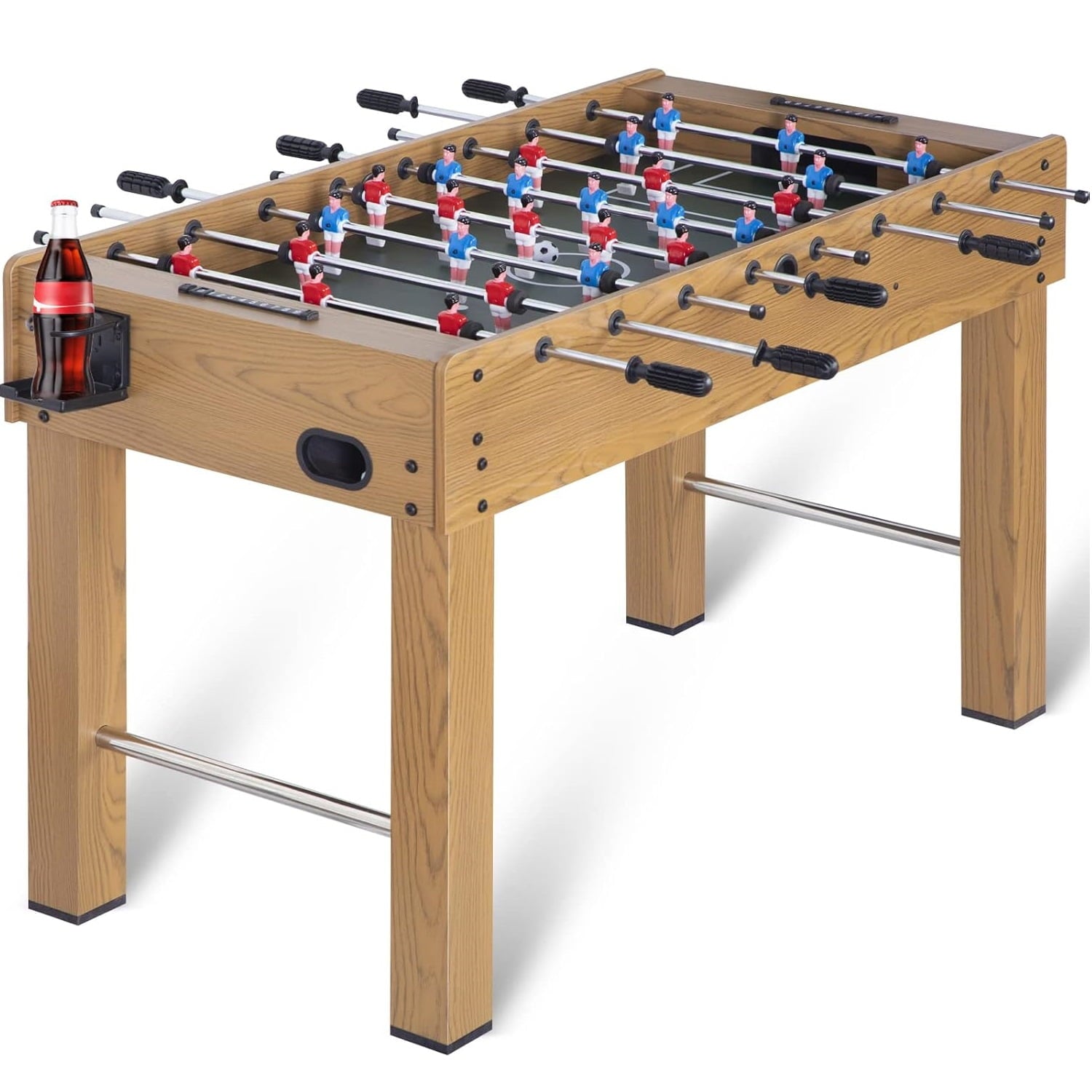 SUGIFT 48in Foosball Table Competition Sized Soccer Table w/ 2 Balls 2 Cup Holders 24ft for Kids Adults Suit for 4 Players Football Table for Home Game Room Arcade