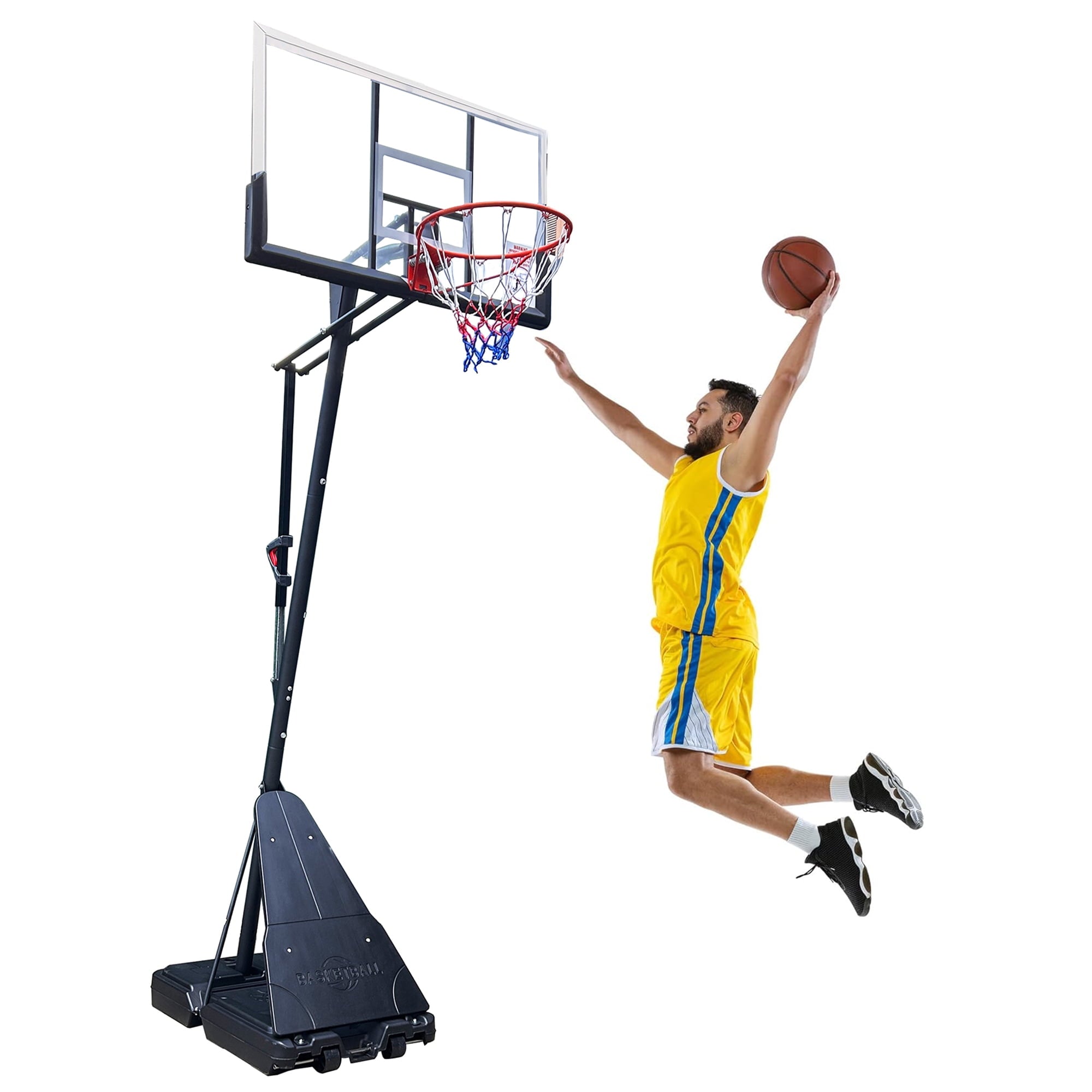 SUGIFT 54in Portable Basketball Hoop with Polycarbonate Backboard