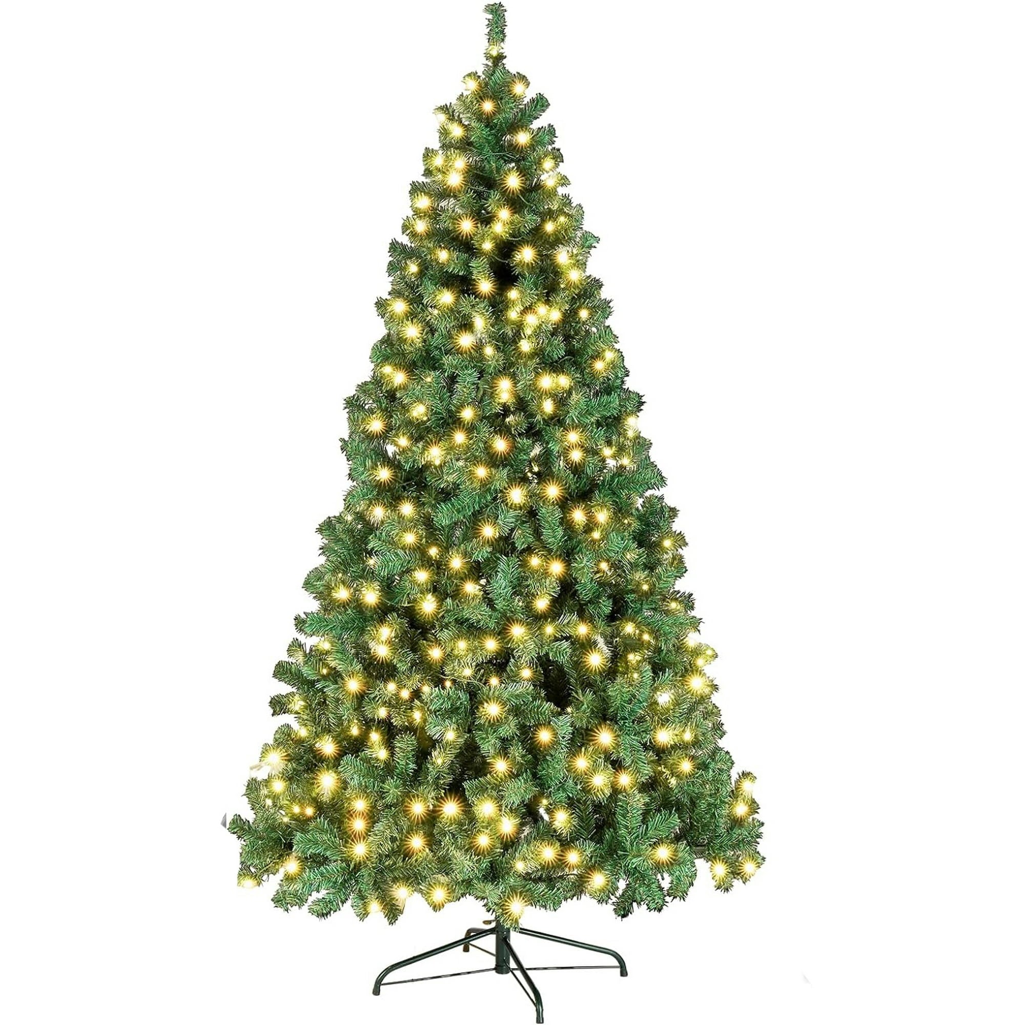 SUGIFT 6.5Ft Premium Artificial Christmas Tree w/ 1000 250 Lights Indoor Outdoor Green