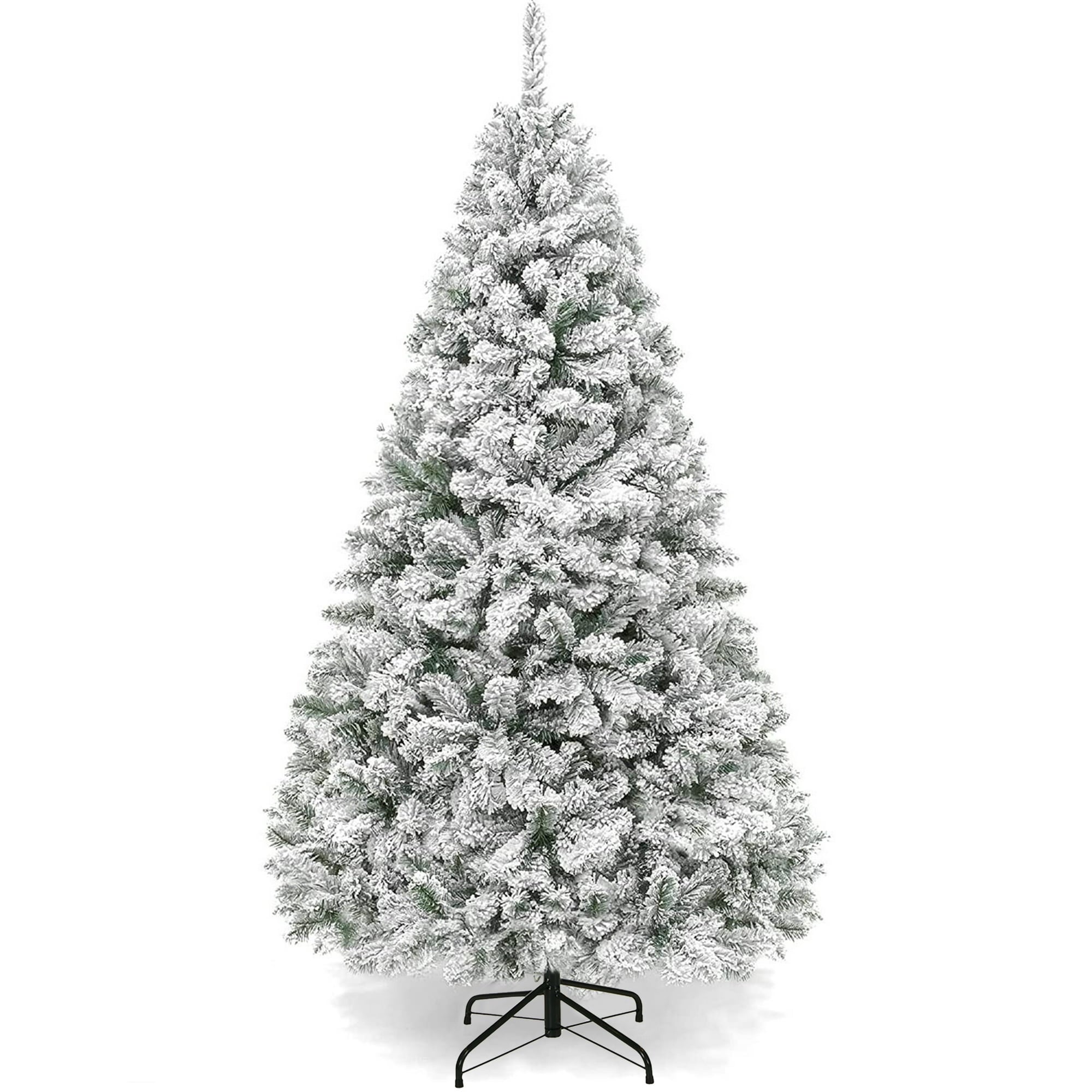 SUGIFT 6ft Snow Flocked Christmas Tree Unlit Holiday Decor