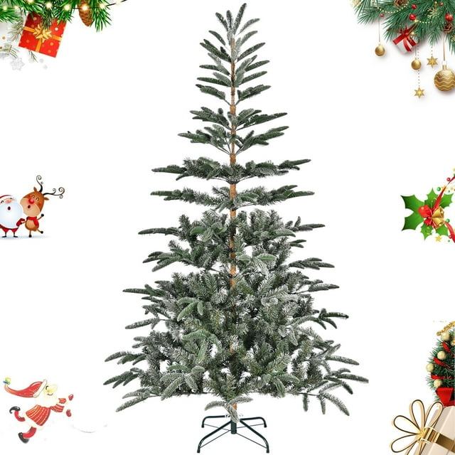 SUGIFT 7ft Aspen Fir Premium Christmas Tree Holiday Flocked Snow Pine 700 Branches