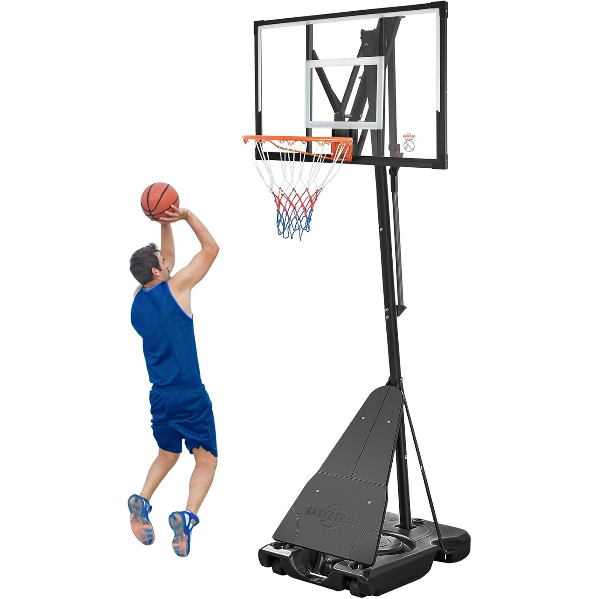 SUGIFT Portable Basketball Hoop, 4.8-10FT Adjustable Basketball Goal System, 54 Inch Outdoor Basketball Hoop and Goals for Kids, Youth, and Adults in The Backyard, Driveway