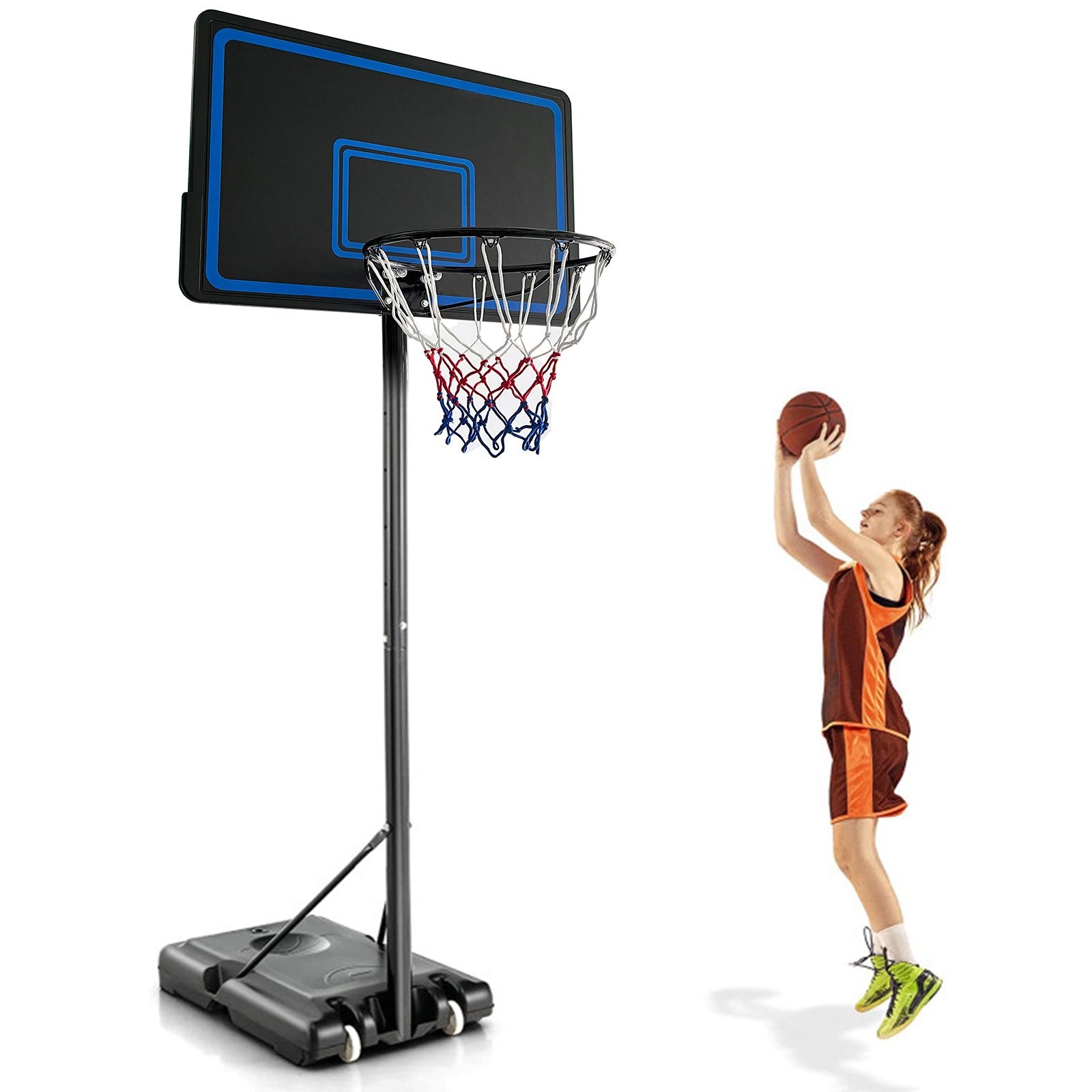 SUGIFT Adjustable Portable Basketball Hoop System with 44 Inch Backboard